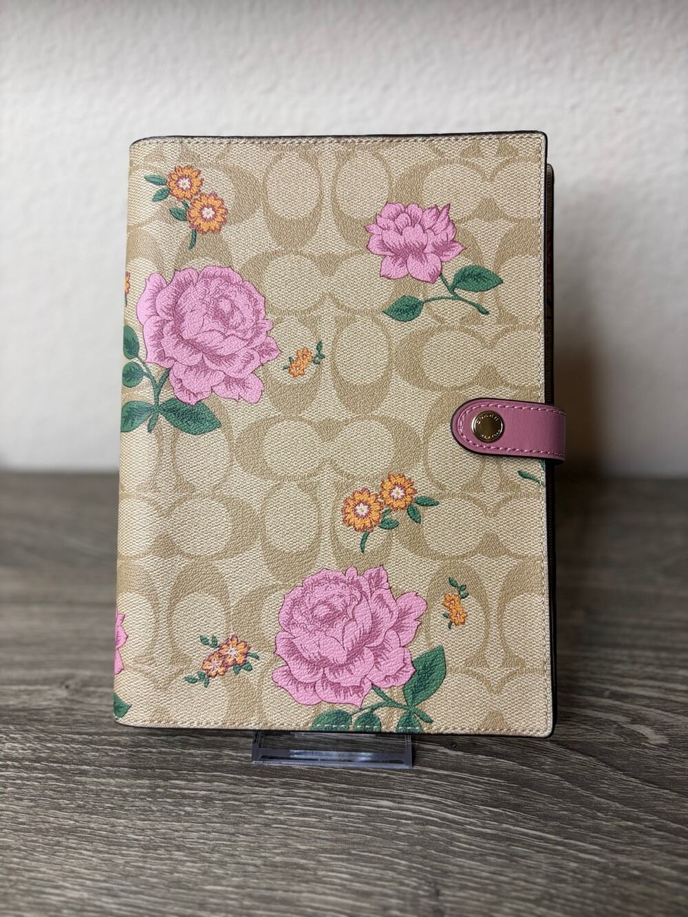 Coach Prairie Rose Notebook Signature Canvas Pink Floral Journal NWT 1740